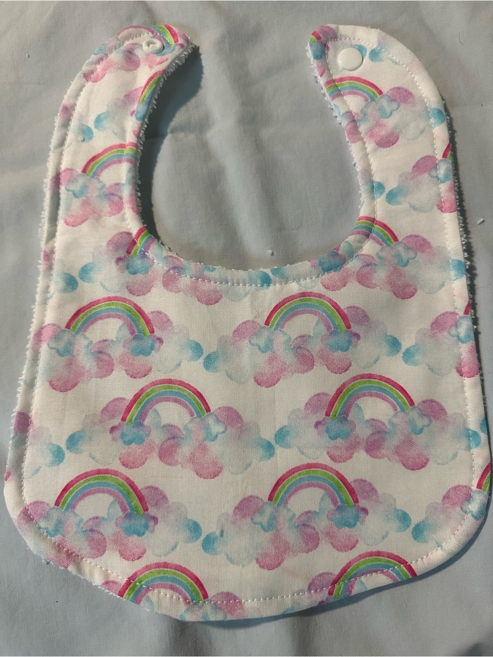Handmade rainbow bib